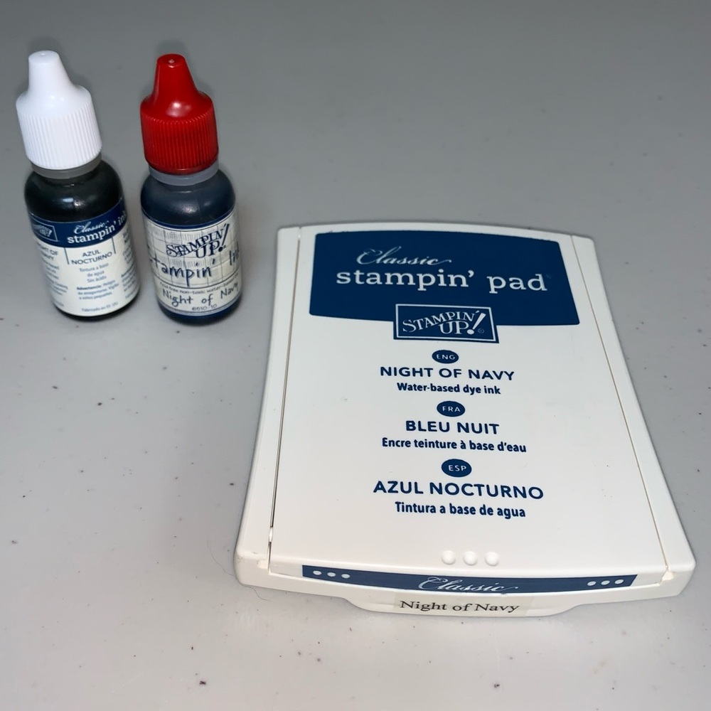 Stampin Up Ink Pad Night Navy Blue Classic Refill Ink Bottle Scrapbook Craft Art